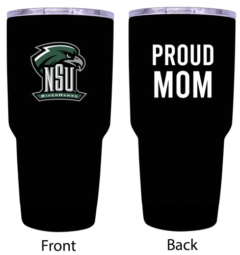 Northeastern State University Riverhawks Proud Mom 24 oz Insulated Stainless Steel Tumbler - Black