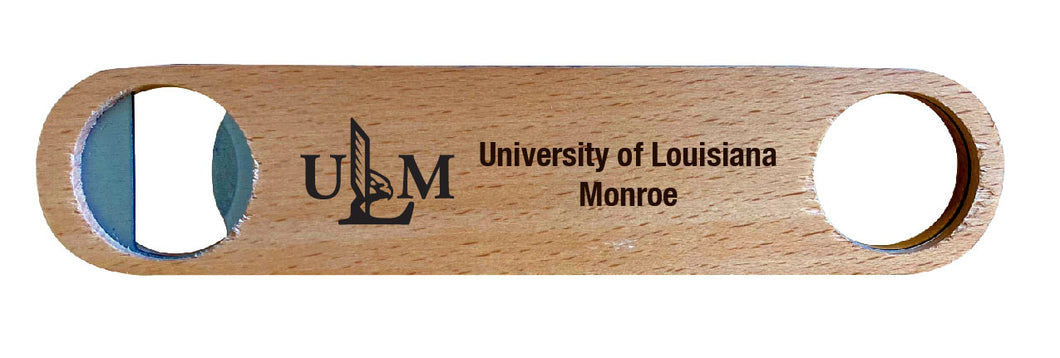 University of Louisiana Monroe NCAA Elegant Laser-Etched Wooden Bottle Opener - Collegiate Bar Accessory