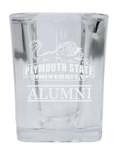 NCAA Plymouth State University Alumni 2oz Laser Etched Square Shot Glass 