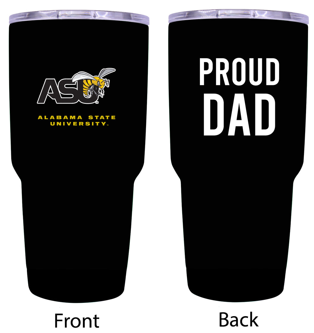 Alabama State University Proud Dad 24 oz Insulated Stainless Steel Tumbler Black